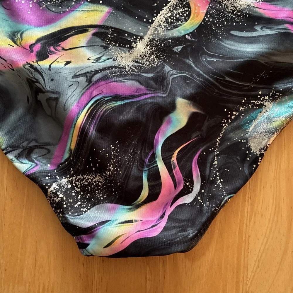 Justice Dance Leotard Size 12/14 Large Cosmic Swirl